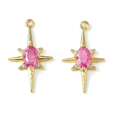 Brass Micro Pave Cubic Zirconia Pendants KK-M277-08G-07-1
