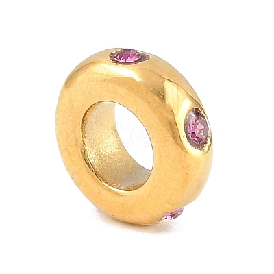 304 Stainless Steel Rhinestone European Beads RB-CBA362B-01K-1