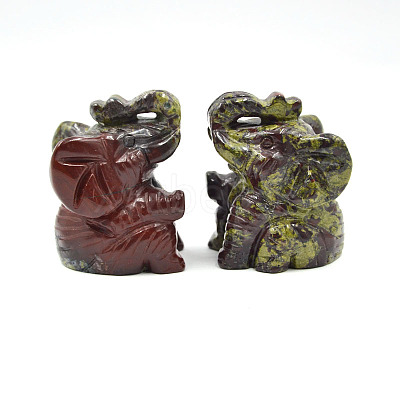 Natural Dragon Blood Carved Healing Elephant Figurines ELEP-PW0001-55D-1