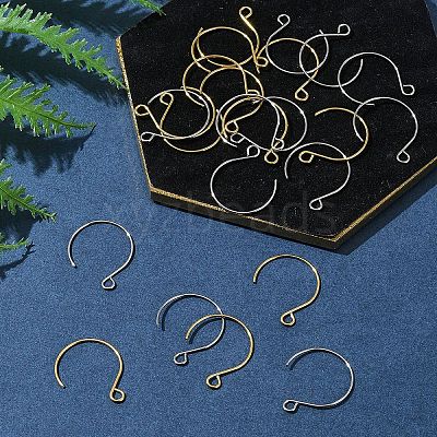 24Pcs 2 Colors Ion Plating(IP) 304 Stainless Steel Earring Hooks STAS-FS0001-65-1