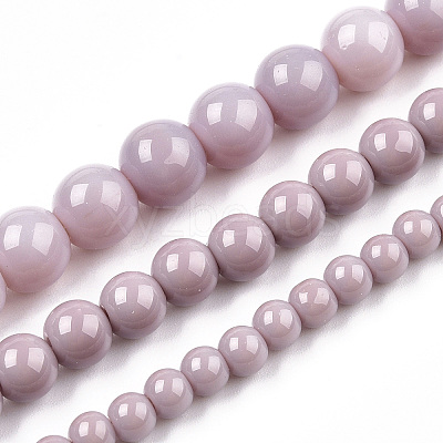 Opaque Solid Color Glass Beads Strands X-GLAA-T032-P8mm-07-1