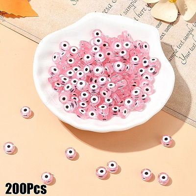 200Pcs Transparent Acrylic Beads TACR-YW0002-08G-1