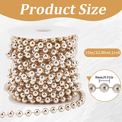 ABS Plastic Imitation Pearl Bead Chain KY-WH20006-09A-1