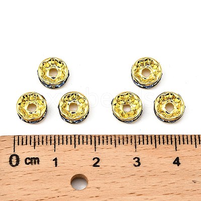 Brass Grade A Rhinestone Spacer Beads RSB038NF-14G-1