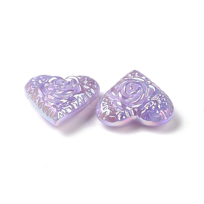 Rainbow Iridescent Plating Acrylic Beads OACR-A010-04B-1