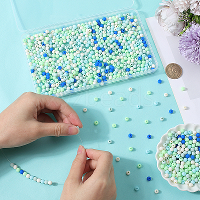 1000Pcs Frosted Opaque Acrylic Beads OACR-SP0001-32B-1