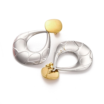 304 Stainless Steel Dangle Stud Earrings EJEW-K296-02GP-06-1