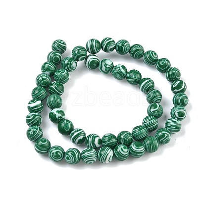 Synthetic Malachite Beads Strands G-I199-32-8mm-L-1