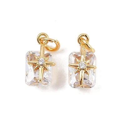 Brass Pave Cubic Zirconia Pendants KK-H078-33G-02-1