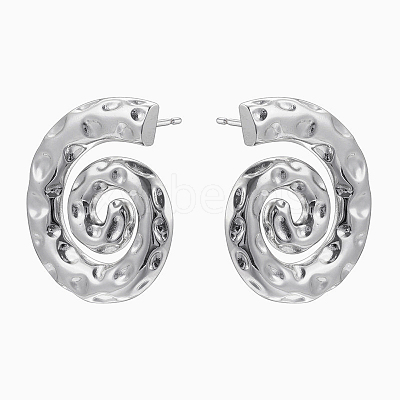 Brass Stud Earrings for Women EJEW-U015-13P-01-1