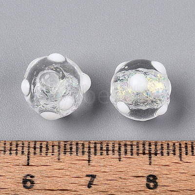 Handmade Foil Lampwork Beads Strands FOIL-T008-02A-1
