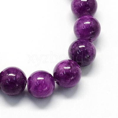 Natural Dyed Yellow Jade Gemstone Bead Strands G-R271-10mm-Y11-1