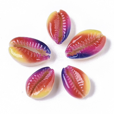 Printed Natural Cowrie Shell Beads X-SSHEL-R047-01-A02-1