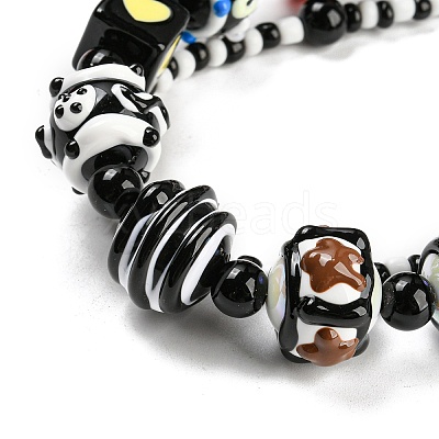 Hand Painted Acrylic with Enamel Beads X-MACR-K354-30-1