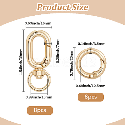 8Pcs Alloy Spring Gate Rings FIND-BBC0004-68-1