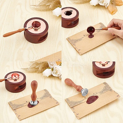DIY Scrapbook Wax Seal Stamp Sets AJEW-WH0432-025-1
