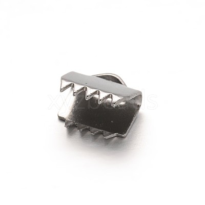 Tarnish Resistant 304 Stainless Steel Ribbon Crimp Ends STAS-G130-11A-1