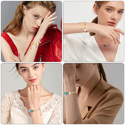 10Pcs 5 Colors Brass European Style Bracelet Making MAK-SC0001-10-1