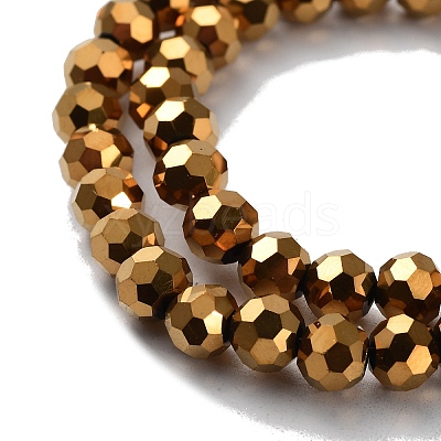 Faceted(32 Facets) Electroplate Glass Bead Strands X-EGLA-R042-6mm-03-1