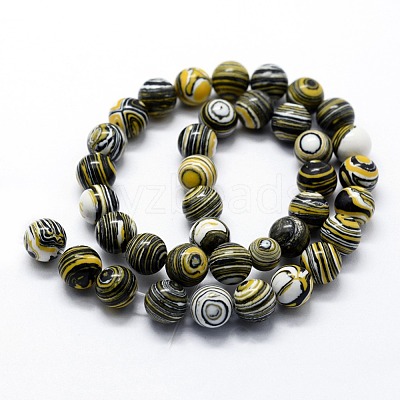 Synthetic Malachite Beads Strands G-I199-32-10mm-B-1