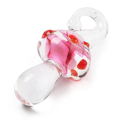 Transparent Handmade Lampwork Pendants LAMP-T021-14D-1