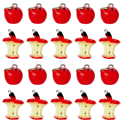 40Pcs 2 Styles Teachers' Day Resin Pendants RESI-DC0001-17-1