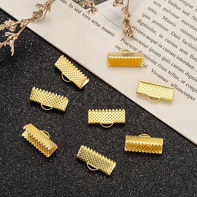 Iron Ribbon Crimp Ends E183-G-1