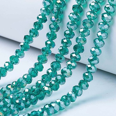 Electroplate Glass Beads Strands EGLA-A044-T1mm-B18-1