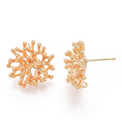 Brass Stud Earring Findings X-KK-T038-494G-1