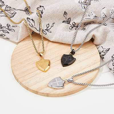 3Pcs 3 Colors Stainless Steel Pendant Necklaces Set NJEW-FI0001-55-1