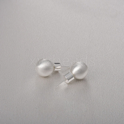 Round Ball Drawbench Brass Ear False Plugs for Women LS-EJEW-G391-24D-S-1