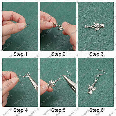 36Pcs 9 Style Brass Ice Pick Pinch Bails KK-SC0002-57-1