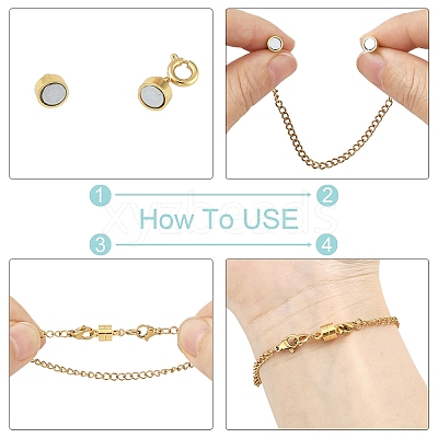 6Pcs Brass Magnetic Clasps with Springs Clasps FIND-YW0007-71G-1