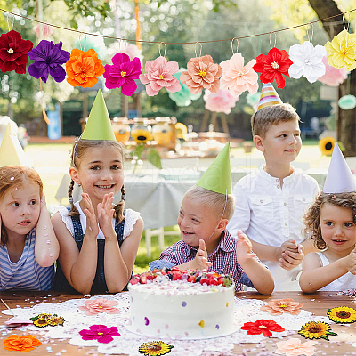 20Pcs 20 Styles Crepe Paper Flowers Decoration for Wall AJEW-WR0001-94-1