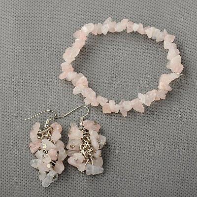 Gemstone Jewelry Sets: Earrings & Bracelets SJEW-JS00707-1