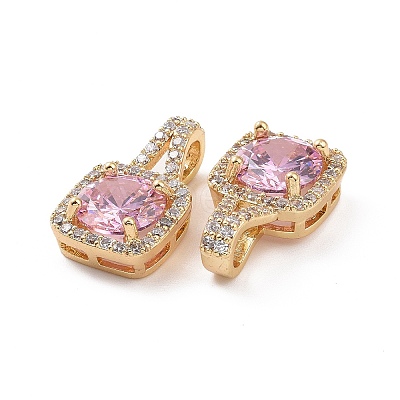 Brass Micro Pave Cubic Zirconia Pendants KK-E068-VC427-1