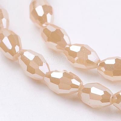 Electroplate Glass Beads Strands EGLA-J013-4X6mm-F18-1