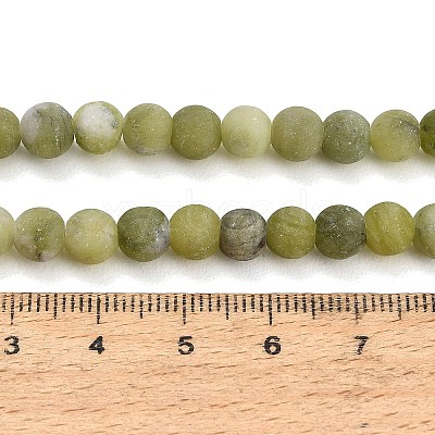 Frosted Natural Chinese Jade Southern Jade Beads Strands G-M248-6mm-06-1