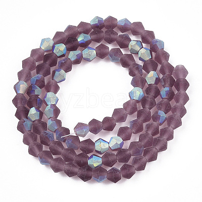 Imitate Austrian Crystal Bicone Frosted Glass Beads Strands EGLA-A039-T4mm-MB04-1
