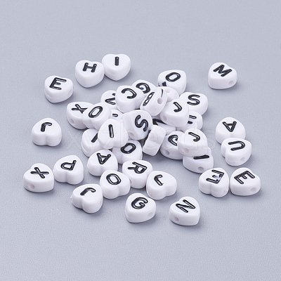 Acrylic Letter Beads MACR-CW0001-04-1