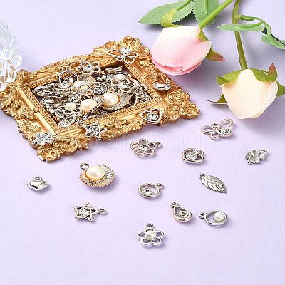 12 Styles ABS Plastic & CCB Plastic Pendants KY-YW0001-67-1