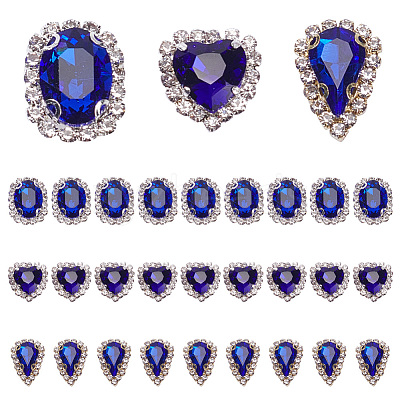 30Pcs 3 Style Sew on Rhinestone GLAA-GA0001-63B-1
