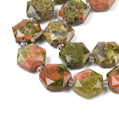 Natural Unakite Beads Strands G-G144-A01-01-1