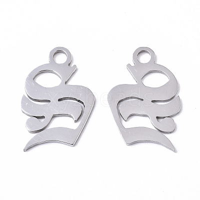 Tarnish Resistant 201 Stainless Steel Pendants STAS-N091-40S-1