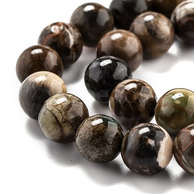 Round Natural Agate Beads Strands X-G-O199-02B-1