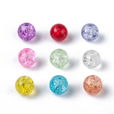 Transparent Crackle Glass Beads CCG-R001-8mm-M-1