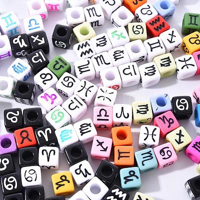240Pcs 6 Style Opaque Acrylic European Beads OPDL-YW0001-01-1