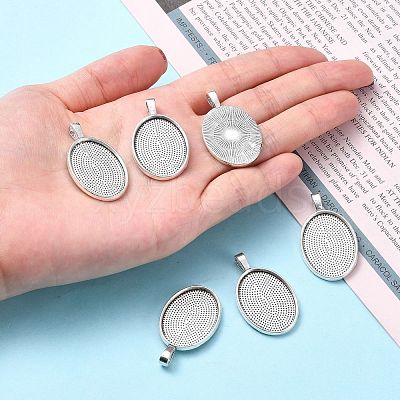 Alloy Pendant Cabochon Settings PALLOY-E436-88AS-1