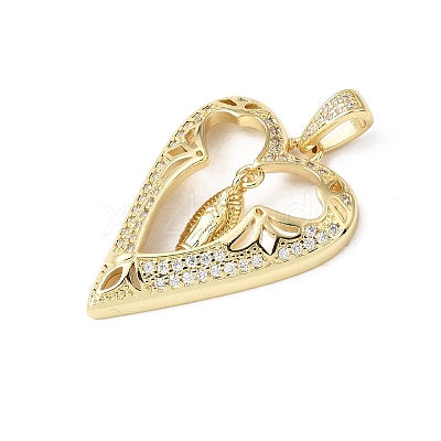 Religion Brass Micro Pave Clear Cubic Zirconia Pendants KK-E799-01A-G-1