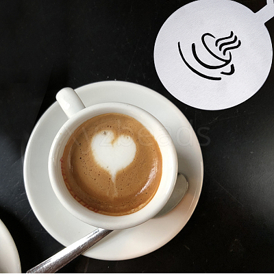 430 Stainless Steel Coffee Latte Art Molds AJEW-WH0038-40P-1